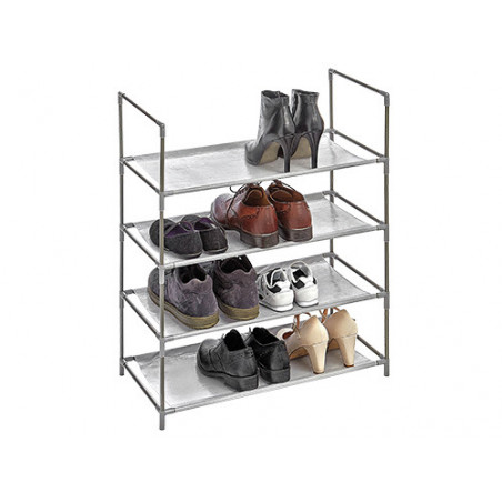Scarpiera 4 ripiani 58,5x28,5x70 cm in plastica e metallo – Domopak Living