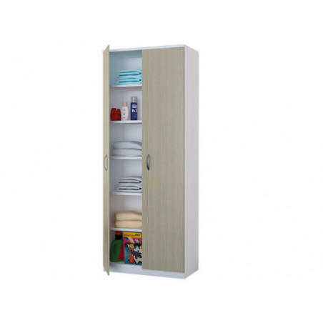 Armadio tuttopiani bianco/olmo 72×36×186 cm 2 ante 5 ripiani – CTF