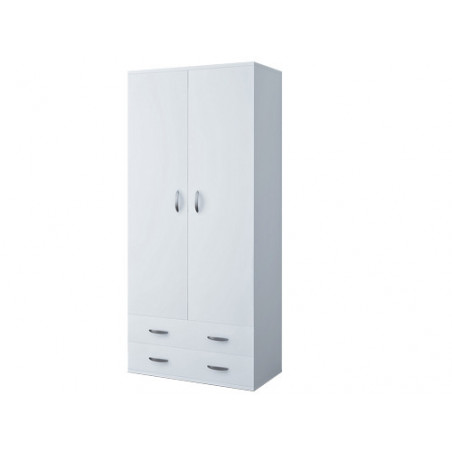 Armadio con cassetti bianco 170×52×80 cm 2 cassetti 2 ante – CTF