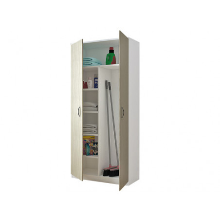 Armadio portascope bianco/olmo 72×36×186 cm con 5 ripiani interni – CTF