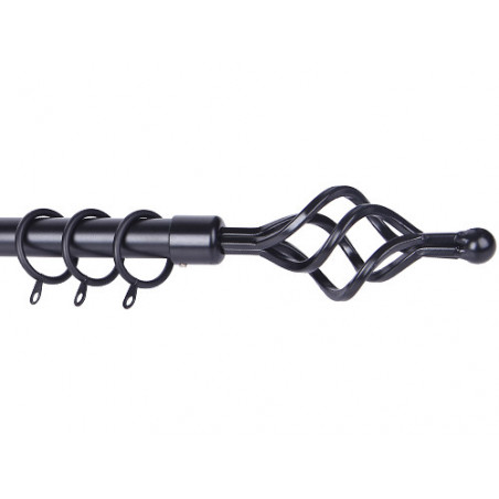 Scorritenda Spiral nero estensibile 210–380 cm acciaio – BRIXO