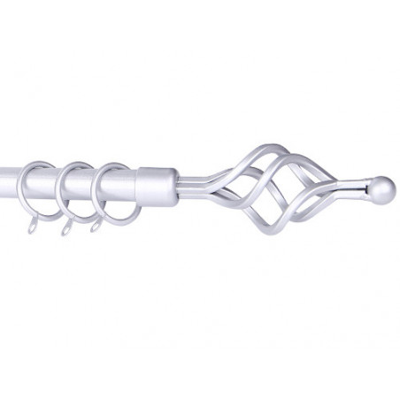 Scorritenda Spiral argento estensibile 71–122 cm acciaio Ø19 mm – BRIXO