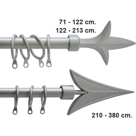 Scorritenda Lancia argento estensibile 71–122 cm Ø 19 mm acciaio – BRIXO