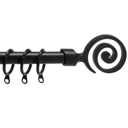Scorritenda Etnic nero estensibile 71–122 cm Ø 19 mm acciaio – BRIXO