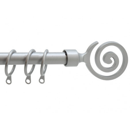 Scorritenda Etnic argento estensibile 210–380 cm Ø 19 mm acciaio – BRIXO