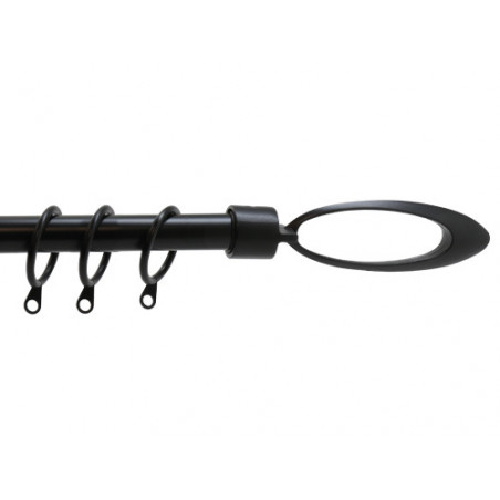 Scorritenda Ellisse nero estensibile 71–122 cm Ø 19 mm acciaio – BRIXO