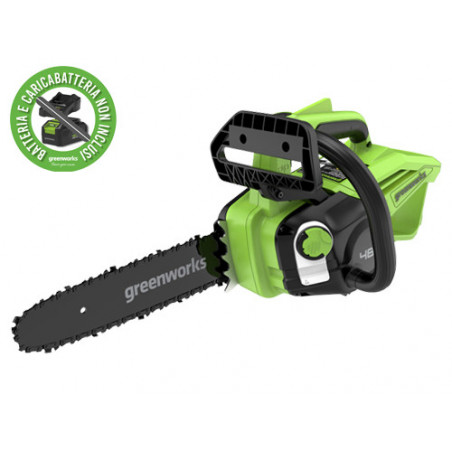 Motosega Greenworks GD48TCS25 48 V – barra 25 cm top-handle – potatura aerea – Greenworks