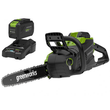 Motosega Greenworks GD48CS36K4 Kit 48 V – barra 36 cm – con batteria 4 Ah e caricatore – Greenworks
