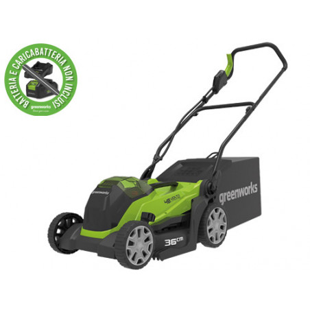 Tosaerba Greenworks G48LM36 48 V – lama 36 cm – auto-trazione – per giardini fino a 350 m² – Greenworks