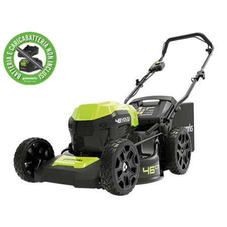 Tosaerba Greenworks GD48LM46 48 V – lama 46 cm – autopropulso – giardini fino a 800 m² – Greenworks
