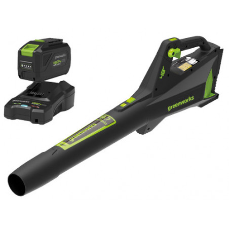 Soffiatore assiale a batteria 48 V con kit 2 Ah e caricabatterie – Greenworks GD48ABK2