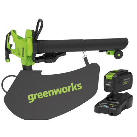 Soffiatore/aspiratore a batteria 48 V con kit 4 Ah – Greenworks GD48BVIIK4