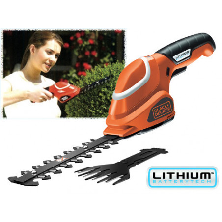 Forbici elettriche 7 V Li-Ion GSL 700KIT con lama pieghevole – per sfolltirami – Black & Decker