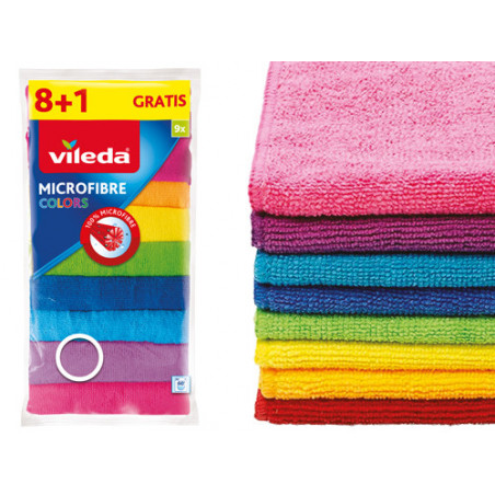 Panni microfibra multicolori 30×30 cm lavabili 8 pz – Vileda Microfibre Colors