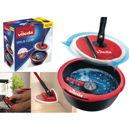 Sistema mocio con secchio Spin & Clean doppia centrifuga – Vileda Spin & Clean
