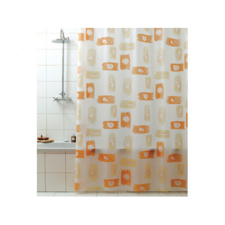 Tenda doccia 180×200 cm giallo con motivo sole – tessuto impermeabile – Tevere