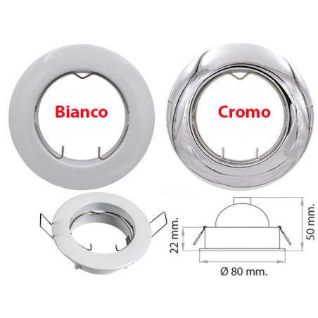 Faretto da incasso fisso tondo 230 V cromo satinato – DIKF230/CR/SL