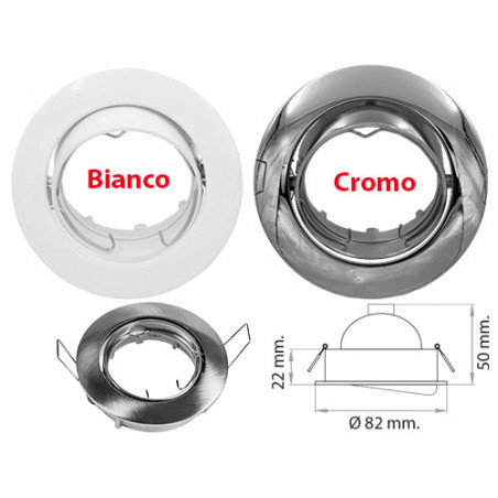 Faretto da incasso orientabile tondo 230 V cromo satinato – DIKOR230/CR/SL