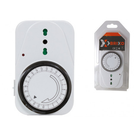 Timer giornaliero programmabile 24 h presa 10/16 A – Brixo