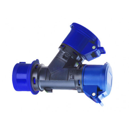 Adattatore da spina CE doppio 16 A 250 V compatibile prese europee – mod. 1602