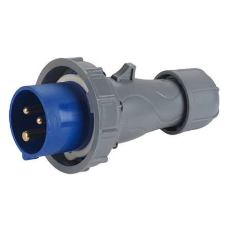 Spina industriale 2P+T 16 A 220 V IP44 robusta – mod. 8213