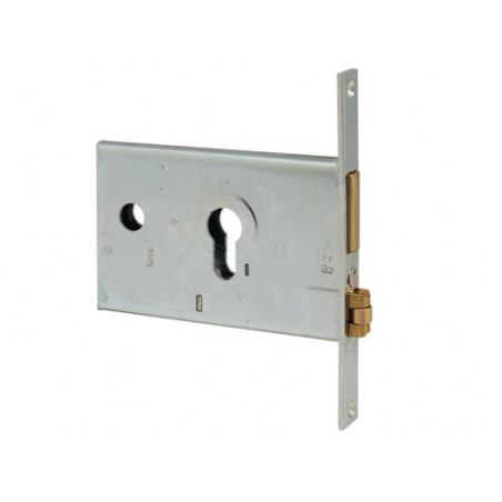 Serratura da infilare Cisa 44130/60 per profili – 2 mandate, catenaccio e rullo regolabile, entrata 60 mm