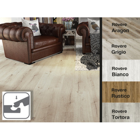 Pavimento vinilico SPC rovere tortora 179×1220 mm – 5 mm spessore, confezione 2,184 mq