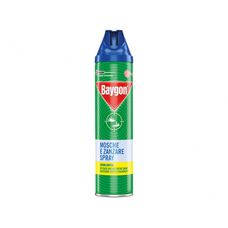 Spray insetticida Baygon mosche & zanzare 400 ml – knockdown immediato – Baygon