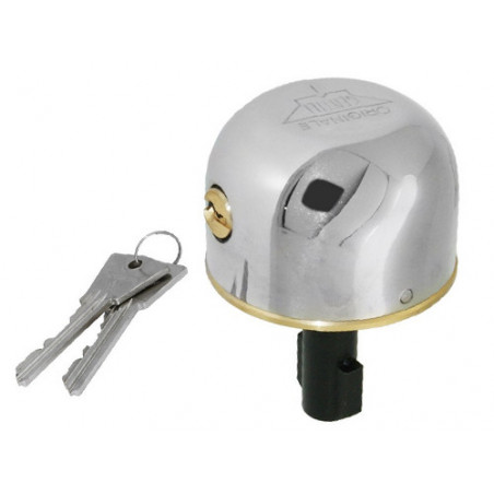 Lucchetto a campana sinistra per serranda – Ottone e calotta in acciaio inox – 7 pistoni – Gentili