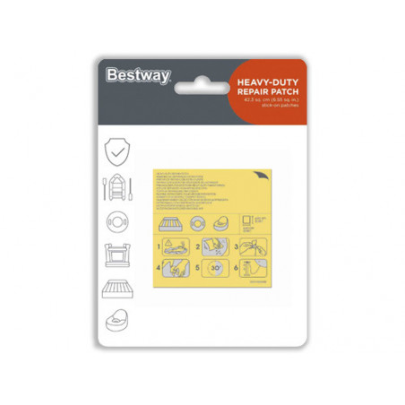 Kit riparazione piscine Bestway 10 toppe autoadesive 6,5×6,5 cm