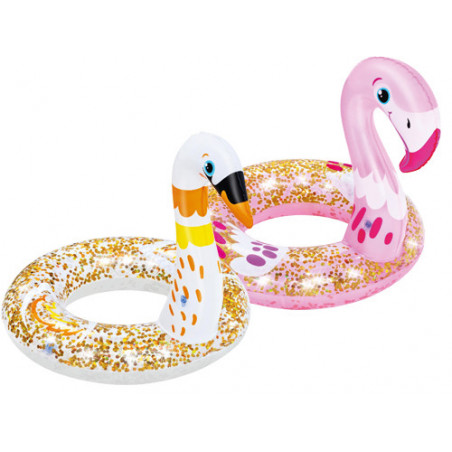 Ciambella fenicottero Bestway 61×61 cm – Glitterato ride-on bambini 3–6 anni
