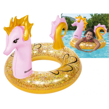 Ciambella cavalluccio marino glitter Bestway 135 cm – Ride-on party