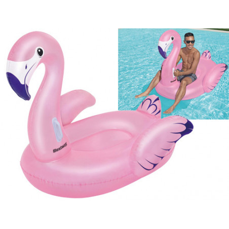 ELIMINARE H8Ciambella fenicottero gigante Bestway 153 × 143 cm – Ride-on glitter adulto