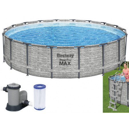 Piscina tonda Steel Pro Max Bestway Ø 5,49 × 1,22 m – Frame pool completa