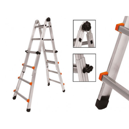 Scala telescopica Brixo Step Up Piuma 4+5 gradini – Altezza 2,60 m