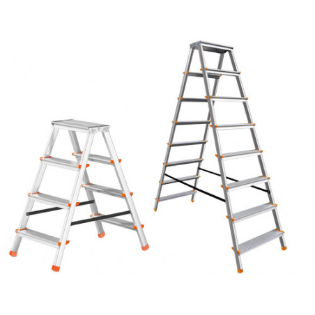 Scala doppia salita Brixo Step Up Tiptap 131 8×8 – Altezza lavoro ~1,66 m – Portata 150 kg