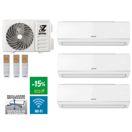 Climatizzatore Zephir ZTRIO 9+9+12 WiFi – Trial split A++/A+ 27000 BTU