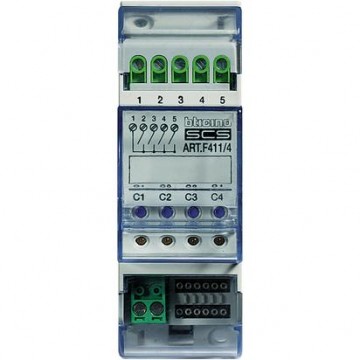 F411/4 Actionneur Din avec 4 Relais Indépendants 2 Modules Scs