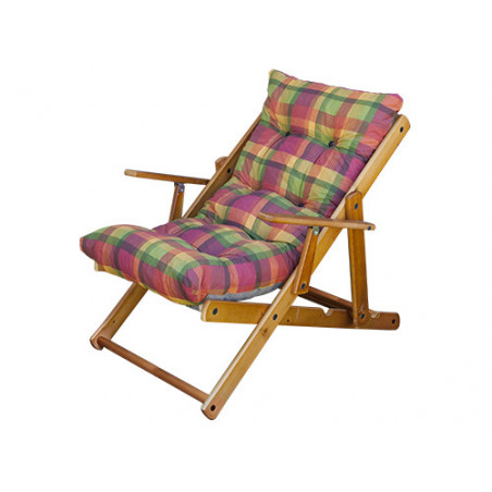 Poltrona Harmony 3 posizioni legno naturale cotone –