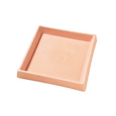 Sottovaso quadrato 49×49×10 in resina Impruneta per vaso da esterno – Telcom