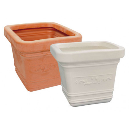 Vaso quadrato 40×40×34 in resina Prestige Impruneta da esterno – Nuova Plastica Adriatica