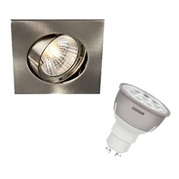 Faretto Podium da Incasso Cromo + Lampada Led Osram 3.9W Gu10