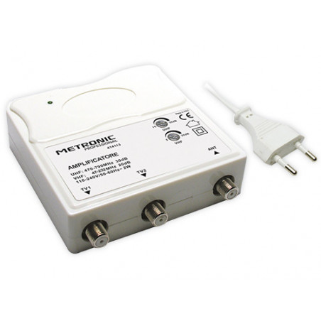 Amplificatore antenna – 1 in 2 out 30 dB filtro LTE – Metronic