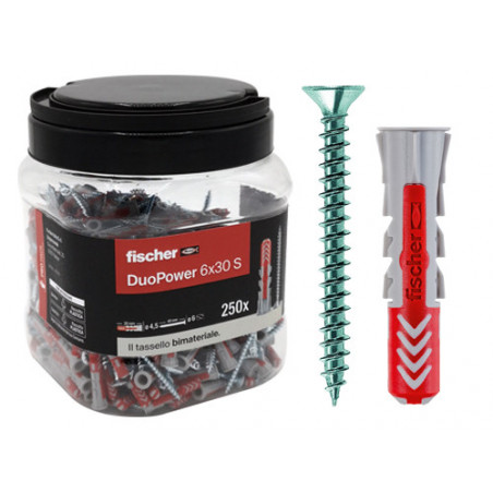 Tasselli DuoPower 6 mm – 250 pz ancoraggio universale – Fischer