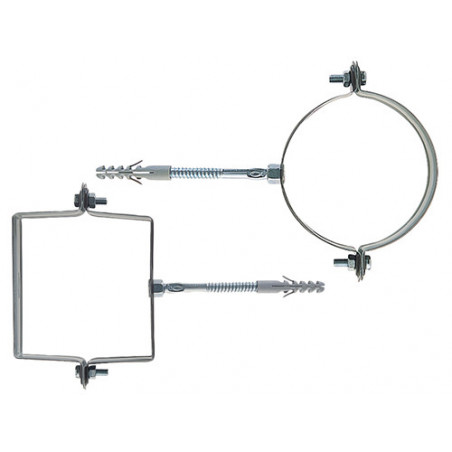 ELIMINARE H8Collari pluviali SCP 80 mm – zincati quadrati con vite e tassello S10 – Fischer