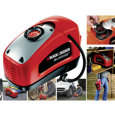 Compressore portatile 12 V/230 V fino a 11 bar – ASI 300 multi-voltage – Black & Decker