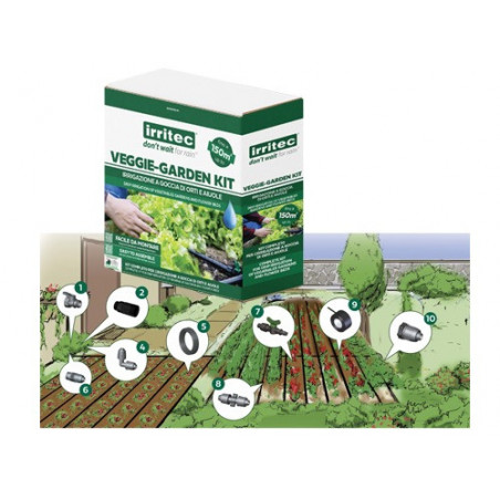 Kit irrigazione a goccia Veggie-Garden pronto uso – fino a 150 m² – Irritec