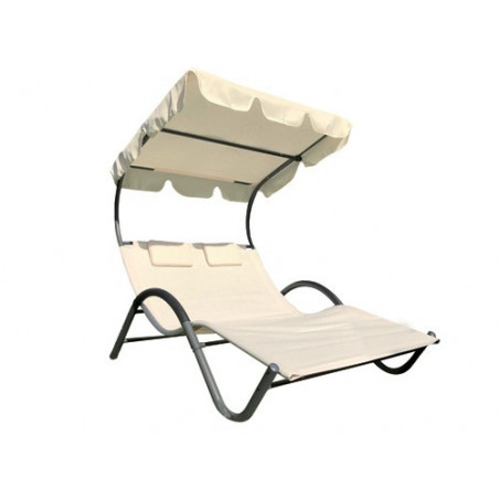 Doppio lettino prendisole Garden Sun acciaio e textilene 205×138×150 cm
