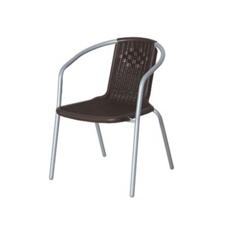 Sedia bistrot Street acciaio plastica moka 56×56×74 cm – outdoor