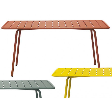 Tavolo Fly Colors acciaio giallo 160×90×H 73 cm – outdoor